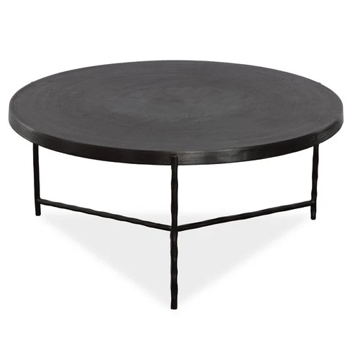 Uttermost 22918 Trellick 36"W Aluminum Top and Iron Coffee Table - Black - Picture 3 of 4