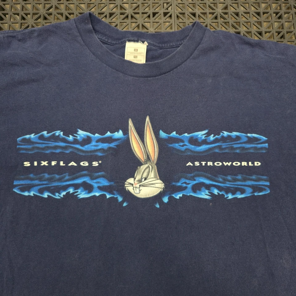 Camiseta De Colección 2002 Six Flags World of Adventures Bugs Bunny Azul Para Hombre Talla XL Foto 3 de 4