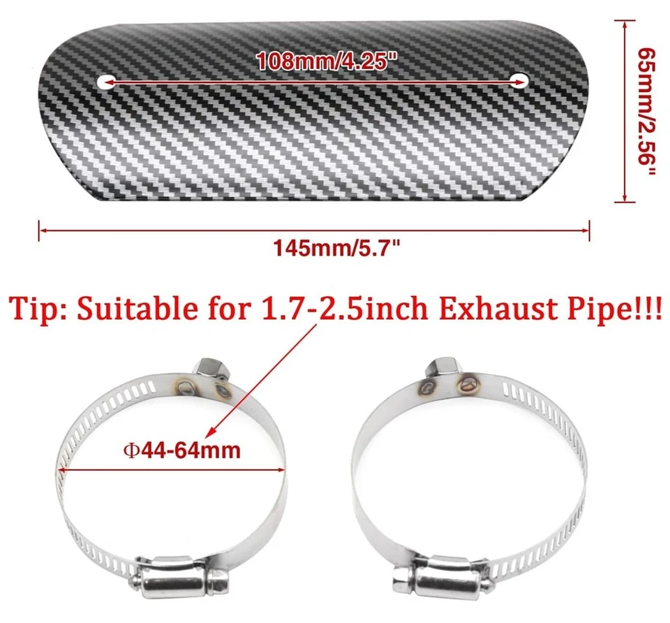 1x Motorcycle Exhaust Mufflers Pipe Heat Shield Cover Gurard Protector Universal - Image 2 of 4