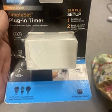 Jasco My Smart Touch Simple Set Plug In Digital Timer, 2 Settings Battery Backup