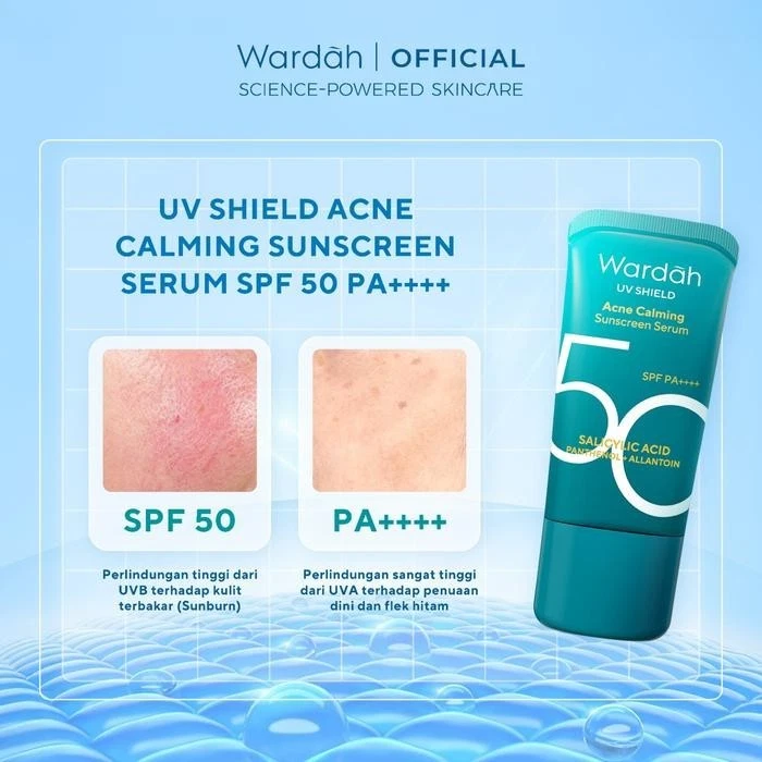 WARDAH UV Shield Acne Calming Sunscreen Serum SPF50 PA++++ Travel Pack 25ml 2pcs - Image 4 of 4