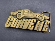 Vintage CHEVROLET CORVETTE Solid Brass Belt Buckle Baron Buckle 1980