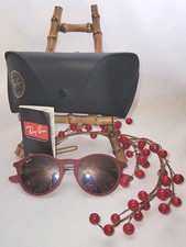 Ray Ban 4243 6264 Round Phantos Sunglasses Bordeaux Matte Frame Mirrored Lens