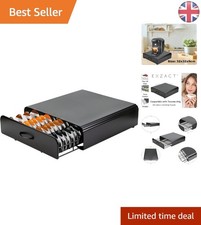Image of Modern Coffee Capsule Storage Drawer for 64 Tassimo Pods - Black Steel