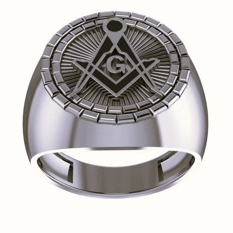 Masonic Ring Free Mason Ring Oxidize Masonic Symbol Band Masonic 925 Silver ring - Image 3 of 3
