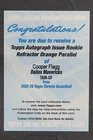 2025-26 Topps Chrome Cooper Flagg Issue Auto Rookie Orange RC /25 Redemption