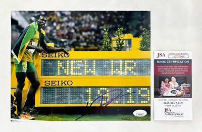 Usain Bolt Signed 8x10 Photo Olympics Gold JSA 45 COA