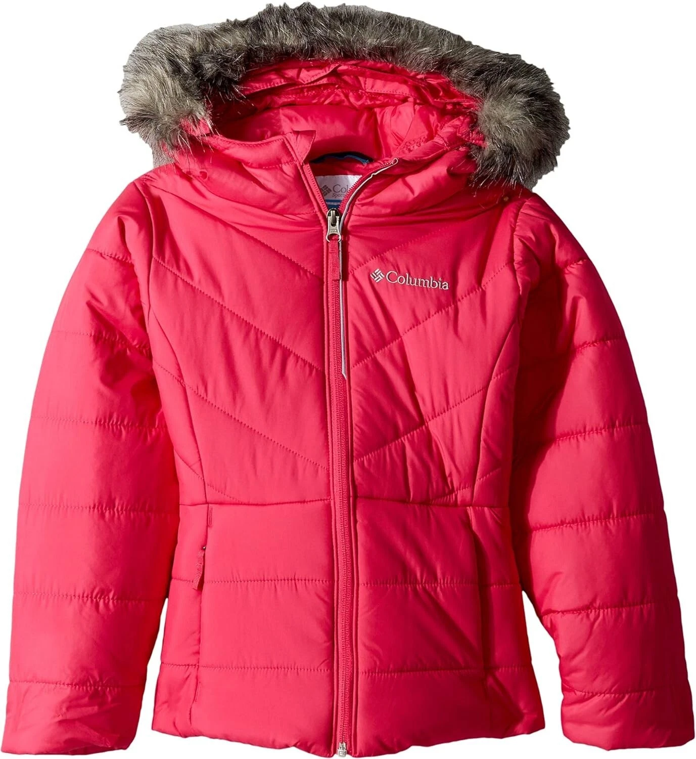 Columbia Katelyn Crest Quilted Faux Fur Winter Jacket Girls XLarge (10/12) NWT