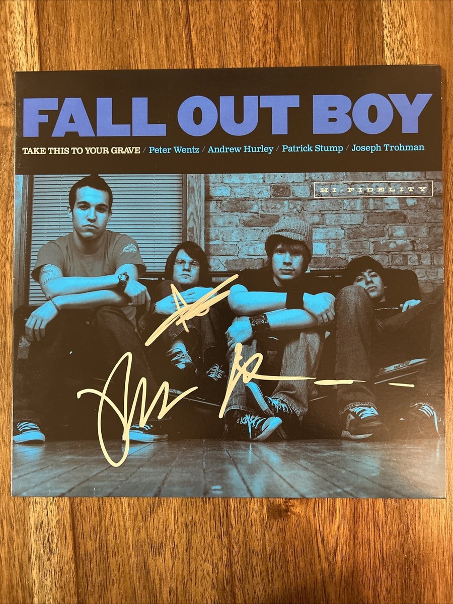 Fall Out Boy' Band Signed Vinyl Stump Wentz Hurley 'Take This To