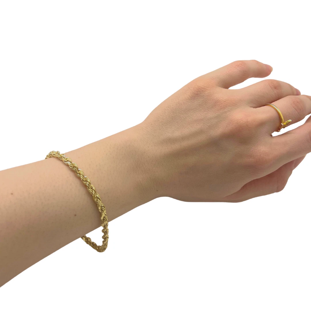 Rope chain bracelet 18k yellow deals gold