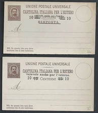 Italy covers 10c over 15c PCs in 2 Types not sent