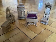Antike Puppenstube/ Haus Wohnzimmer M&ouml;bel , Sofa, Schr&auml;nke, Historismus 1900 alt