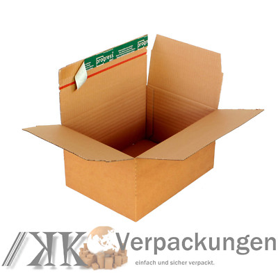 10 Fix-Aufrichtekartons DIN A4 305x230x70-160 mm Faltkisten variable Füllhöhe