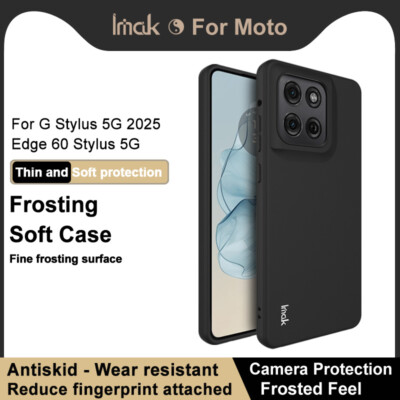 IMAK For Motorola Moto G Stylus 5G (2025), Classic Black Soft Rubber Case Cover