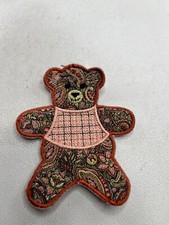 Colorful BEAR IN APRON Applique Sew-On Patch T145