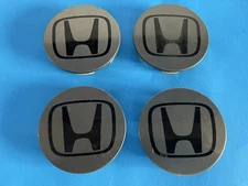 HONDA GENUINE FACTORY ORIGINAL OEM MEDIUM GREY CENTER CAPS 44732-T2A-A01 OEM SET