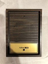 NuTone IS-65 Radio Intercom Built-in Door Speaker Walnut  Gold Finish