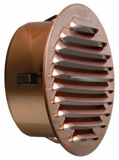 GRIGLIA AERAZIONE TONDA TUTTO RAME AD INCASSO PRESA ARIA MURO FORO VARIE MISURE - Immagine 3 di 4