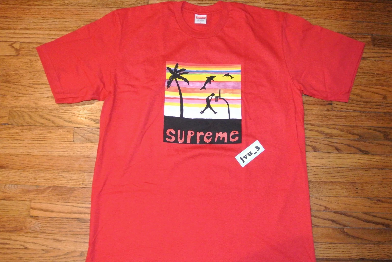 NEUF SUPREME SS21 DUNK TEE ROUGE MEDIUM t shirt authentique boîte logo slam