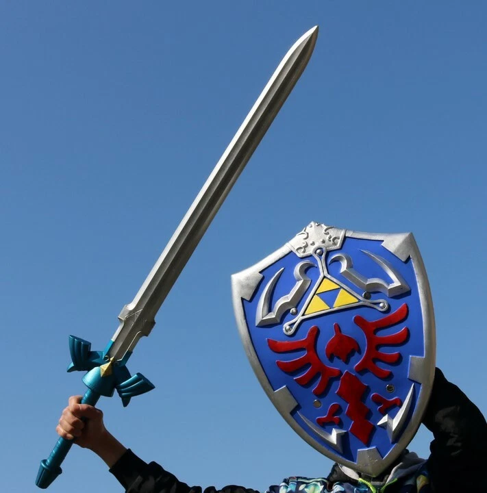 Fantasia Legend of Zelda Link Hylian Master Skyward Sword Bow Shield espuma PU - Imagem 3 de 4