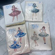 Vintage Lot Of 4 Square Dancing Dress Authentic Patterns Unused Sz 6-8-10