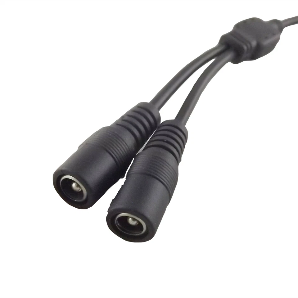 1x CCTV DC Power Plug 1 Male To 2 Female Jack Cable Splitter 5.5 x 2.5mm Adapter - Image 3 of 4