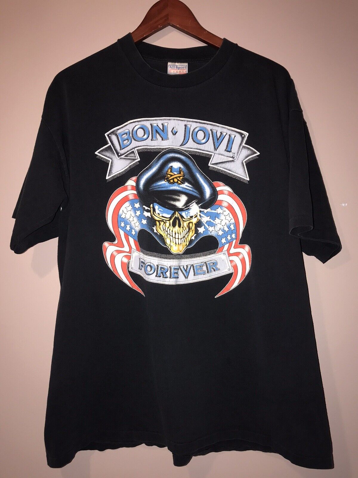 VINTAGE 1990&#039;s BON JOVI FOREVER XL ALL SPORT stitch | eBay