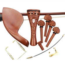 4/4 jujube wood strings, chin rest, tail pin, professionally carved violin parts