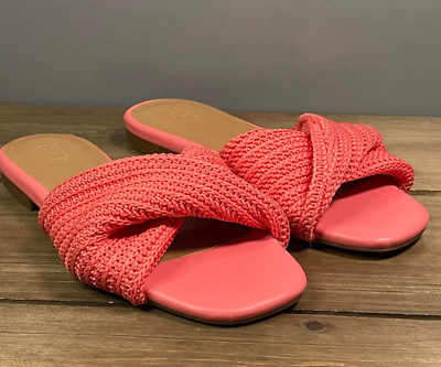 Nordstrom Rack Women's Chantelle Slide Sandals Size Coral Twist