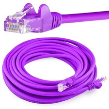 5m LONG Cat6 Ethernet Network Cable Purple Internet Lead Wire TV PC PS4 Xbox UK