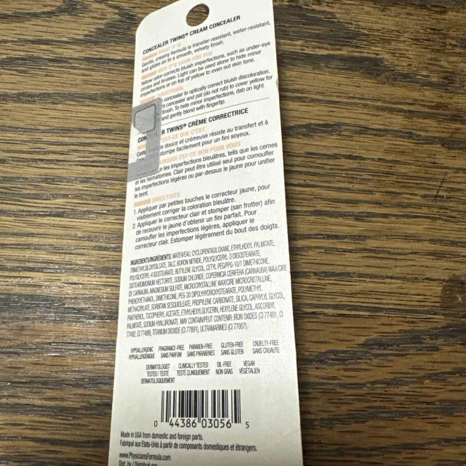 Physicians Formula Concealer Twins 2-in-1 Cream Concealer #3056 Yellow/Light NEW - Image 2 of 2