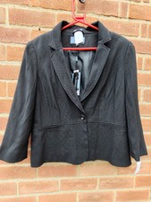 Evie New, Ladies Jacket, Black, Textured, Polyester + Lining, Uk18/eu46/us,