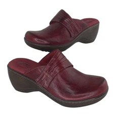 Softwalk Woman's Mason Dark Red S1356-603 Confort Slipon Clog Size 7 Narrow