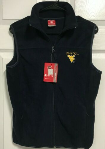 WEST VIRGINIA MOUNTAINEERS Men Navy Zip Sleeveless Wind Vest M Colosseum NEW TAG