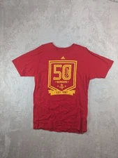 Red Adidas Houston Rockets 50 Season Anniversary  Graphic T-shirt Large