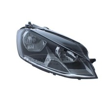 Headlight VW Golf Mk7 2012-2017 Halogen Black Inner Headlamp Drivers Side Right