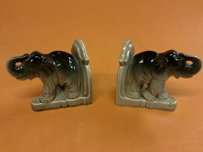 SERRE LIVRES ART DÉCO Éléphants Dans Le Goût De Lemanceau ,céramique Vernissée - Photo 1/4