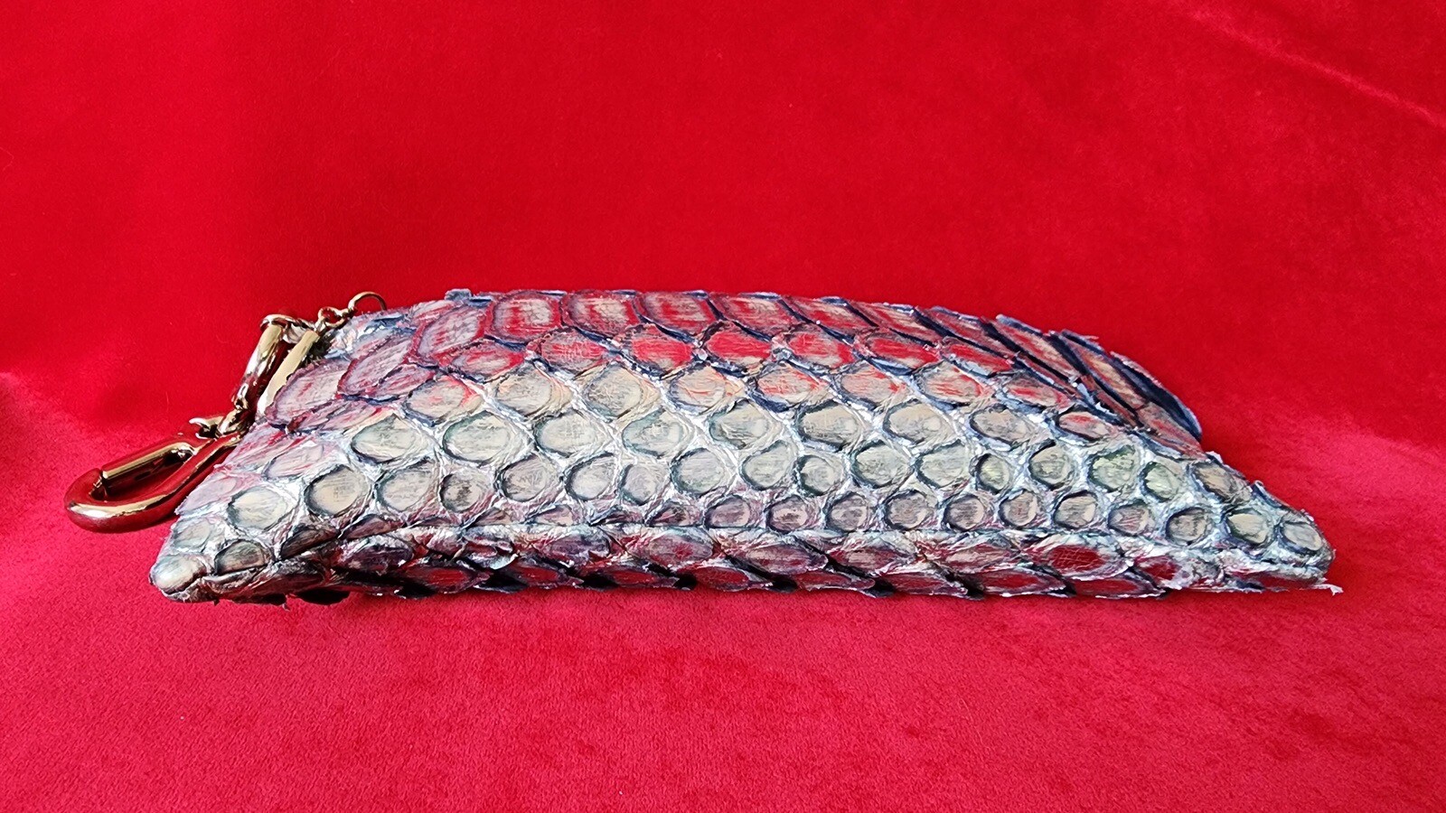 Rashedah Python Silver Blue Clutch - image 3