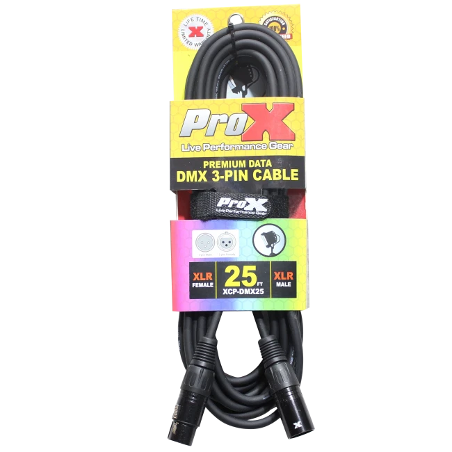 Pro X 25 Ft. DMX XLR3-M to XLR3-F Premium Cable - Image 2 of 3