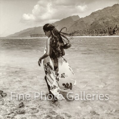 1940s Vintage TAHITI Female Nude ADOLPHE SYLVAIN Island Girl Sea Photo
