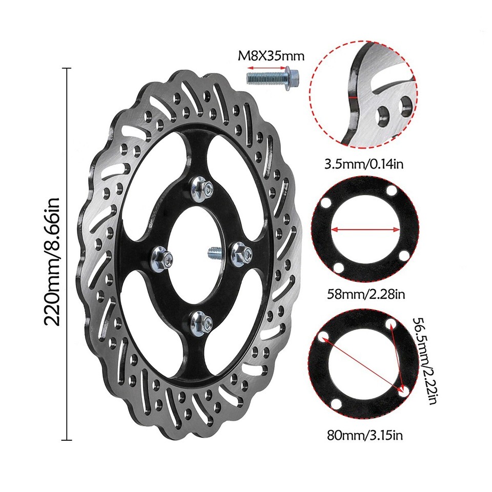 220mm Rear Brake Disc Rotor for 150cc 200 250cc Dirt Pit bike ...