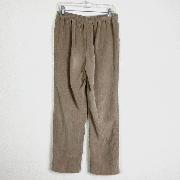 Pantalones informales Alfred Dunner tostados de pana pierna recta talla 10 Foto 2 de 4