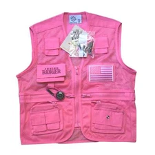 Jr Ranger Vest - Pink with American Flag