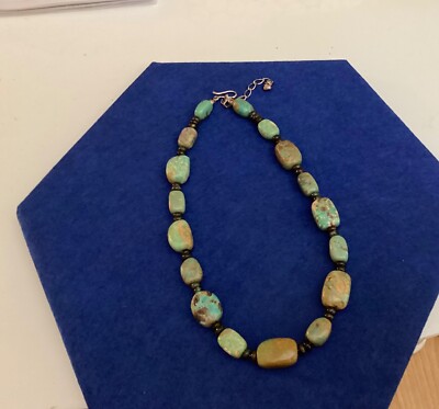 Beautiful Jay King Multi Color Chunky Green/Brown Turquoise Necklace. Adjustable