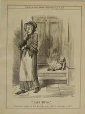 PUNCH cartoon 1890 BABY BUNG ritchie / county council / compensation