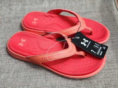 UNDER ARMOUR SANDALS, Ignite Pro Marbella CoHo/Red Solstice (Coral), Women's 7