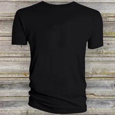 Plain T Shirt for Men Blank Short Sleeve Adult 100% Cotton Polyester