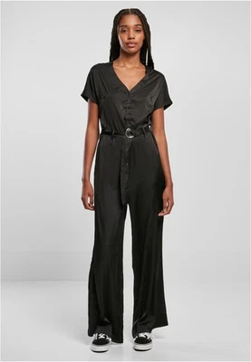 Urban Classics Ladies Satin Wide Leg Belt Jumpsuit Damen Einteiler Onesie Gürtel - Bild 1 von 4