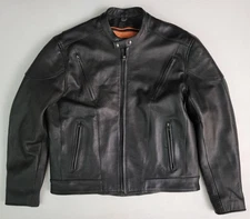 Milwaukee Leather Moto Full Zip Lined Vented Bomber Biker Motorcyle Jacket XL