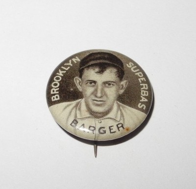 1910-12 Sweet Caporal Baseball Coin Pin Button Cy Barger Brooklyn Superbas